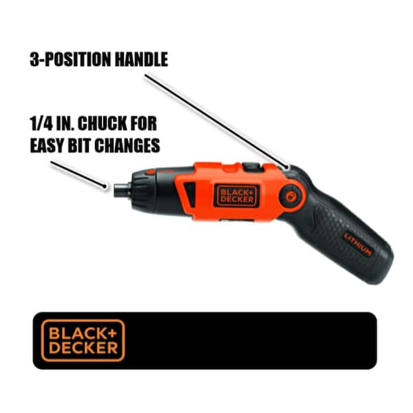 Orange/Black BLACK+DECKER Li2000 3.6-Volt 3 Position Rechargeable Screwdriver 