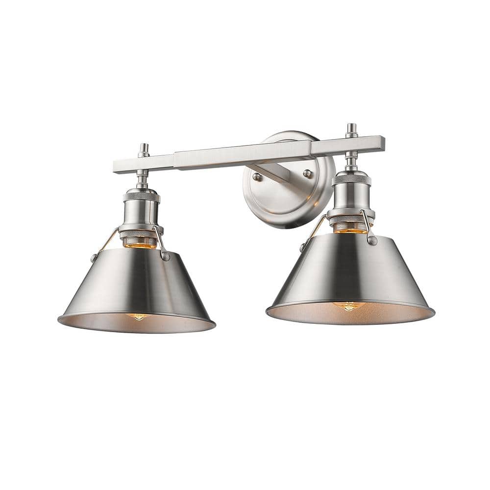 Pewter Transitional 2-Light Bath Vanity Fixture