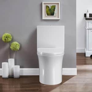 Lifelive One-Piece 1.27/1.6 GPF Dual Flush Elongated Toilet with Soft Close Seat in White