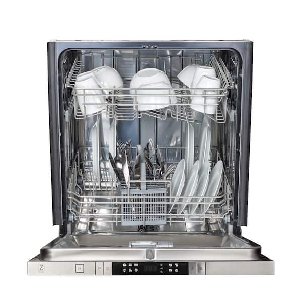 ZLINE Kitchen and Bath 24 Top Control 6-Cycle Compact Dishwasher with  Racks in Red Matte and Traditional Handle DW-RM-24