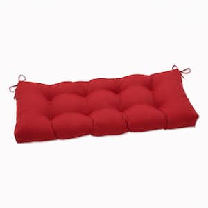 Solid Rectangular Outdoor Bench Cushion in Red