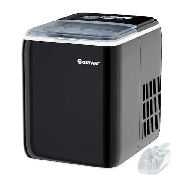 Costway Ice Maker Machine Countertop Automatic Ice Maker 27 LBS/24 Hrs w/  Scoop & Basket Silver 