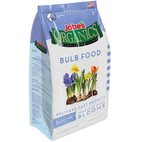 Jobe's Organics 4 lb. Organic Bulb Plant Food Fertilizer with Biozome, OMRI Listed
