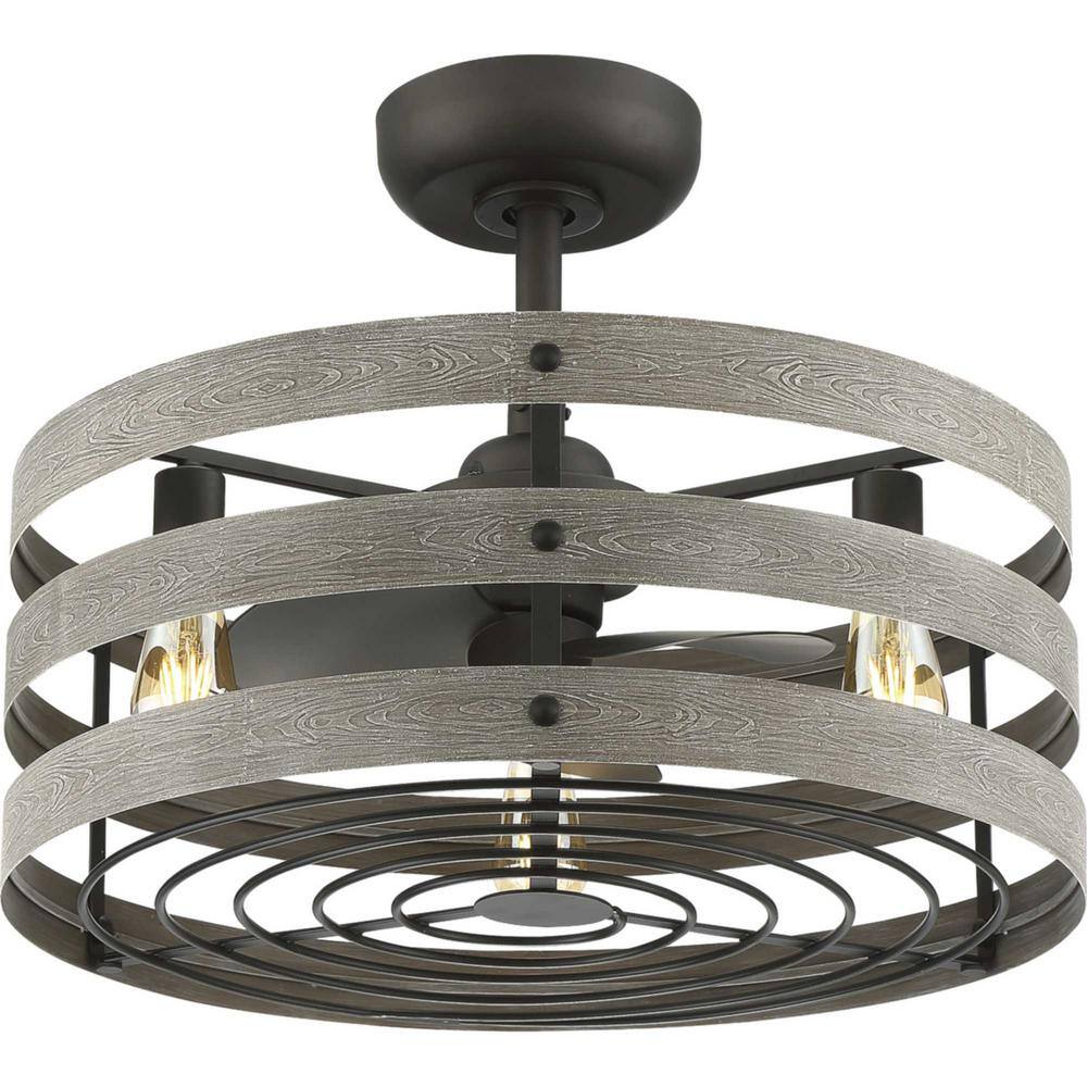 Gulliver 23.5" Gray Wood and Metal Chandelier Ceiling Fan