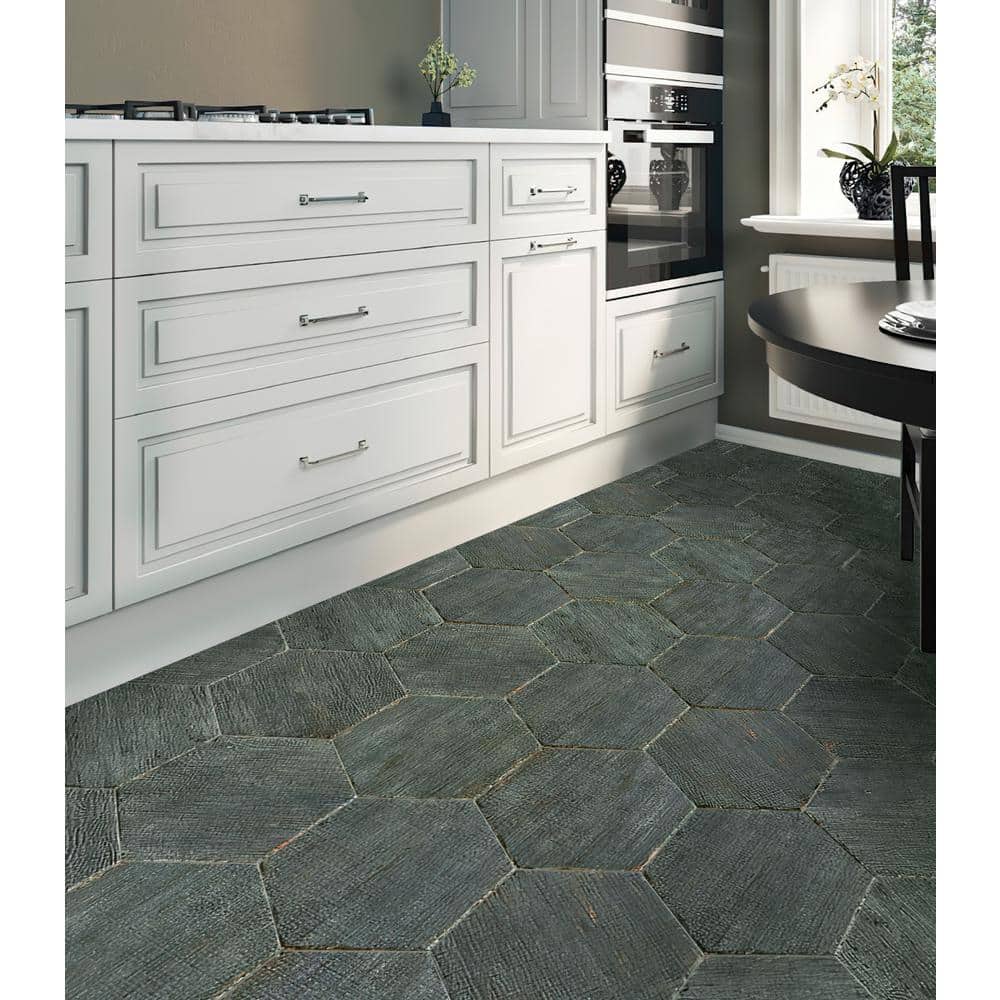 Apollo 14" Dark Gray Matte Porcelain Hexagonal Tile