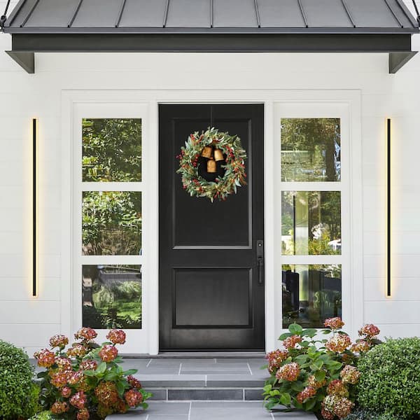 Ronan 59.1 in. Black Outdoor Hardwired Bar Wall Sconce with LED Light Source