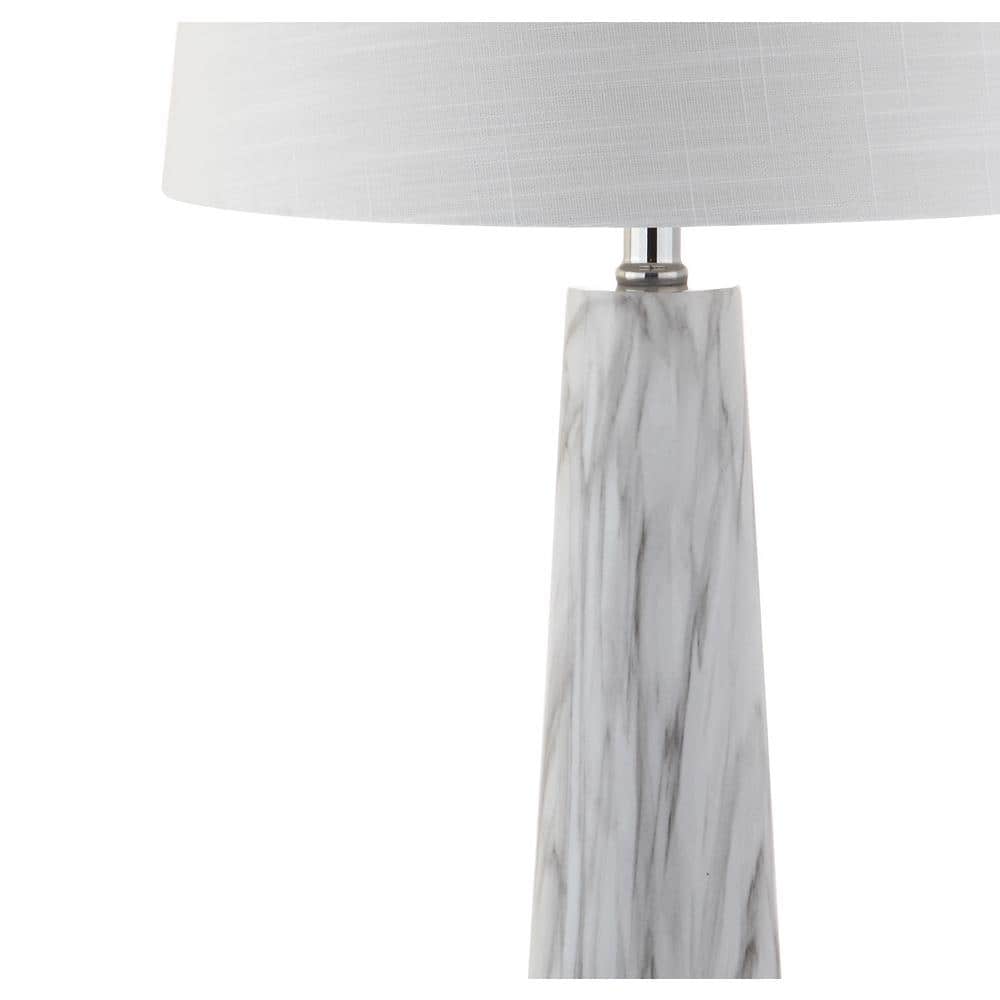Elegant Bradley 29" White/Black Faux Marble Resin Table Lamp