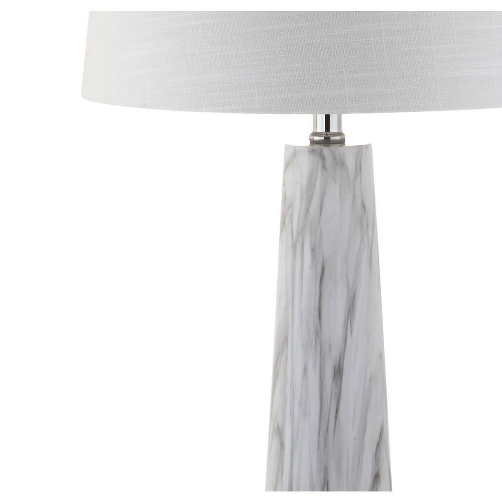 Elegant Bradley 29" White/Black Faux Marble Resin Table Lamp