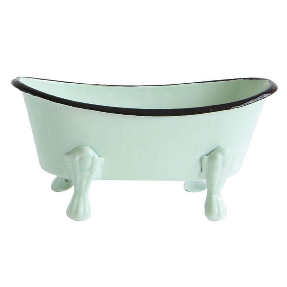 Vintage Multicolor Metal Bathtub Soap Dishes Set