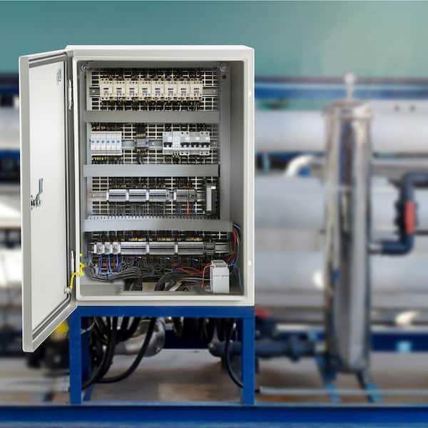 1536 cu.in. Electrical Enclosure NENA 4X IP66 Wall Mount Junction Box 16 in. x 12 in. x 8 in. Carbon Steel Screw Cover
