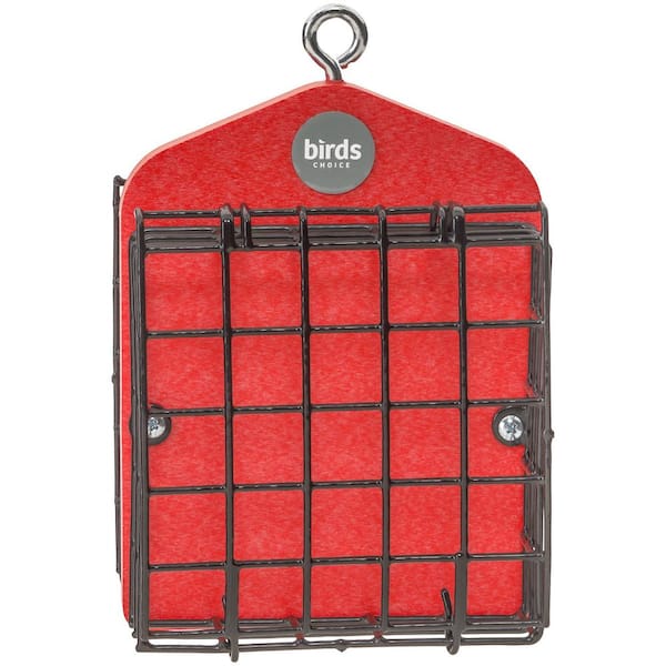 BIRDS choice Suet Feeder for 2-Cakes in Red Recycled Plastic