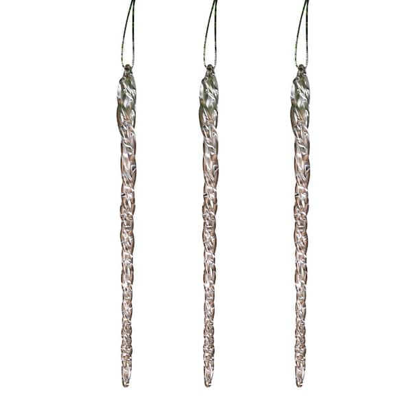 GERSON INTERNATIONAL 4.9 in. Christmas Icicle Ornaments (3 Packs of 20)