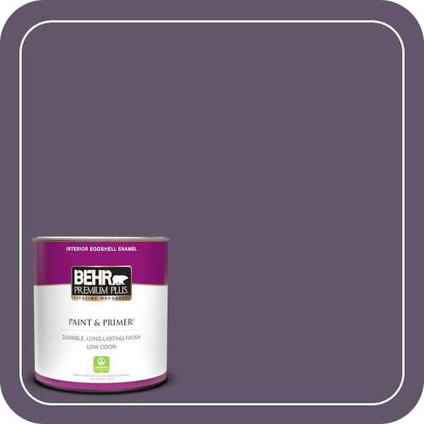 BEHR PREMIUM PLUS 1 qt. #PPU17-04 Darkest Grape Eggshell Enamel Low Odor Interior Paint & Primer