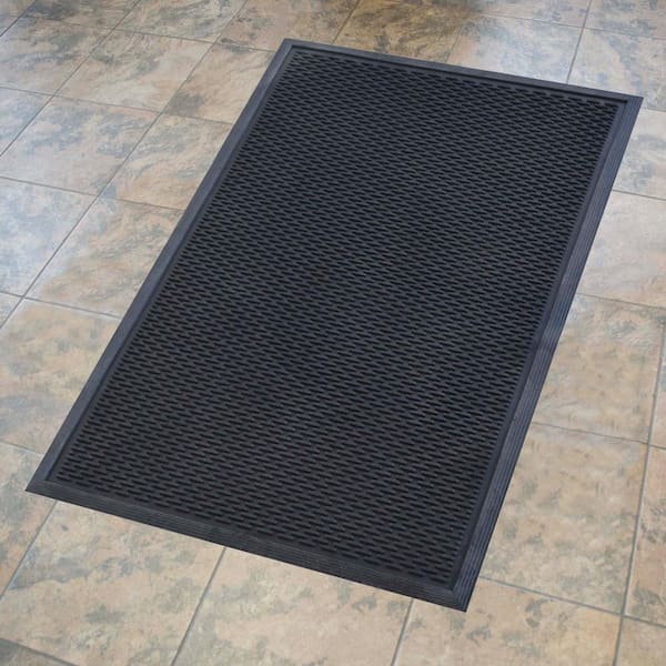 Envelor Anti Fatigue Black 36 in. x 60 in. Rubber Non-Slip Commercial Floor Mat