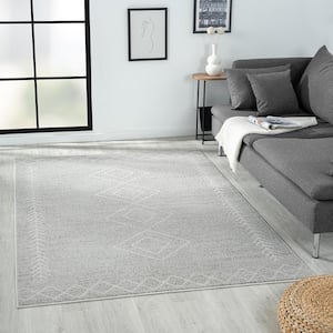 Cana Gray 8 ft. x 10 ft. Diamond Transitional Casual Synthetic Area Rug