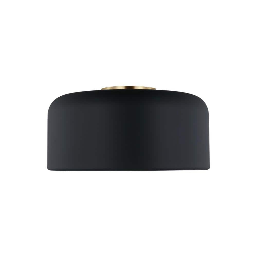 Malone 13.75 in. Medium 1-Light Midnight Black Flush Mount with LED Bulb price history on PriceWatchPro
