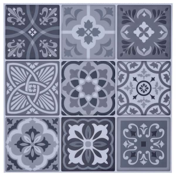 Stick Decorative Wall Tile Backsplash, Mexican Pattern Vinyl Flooring
