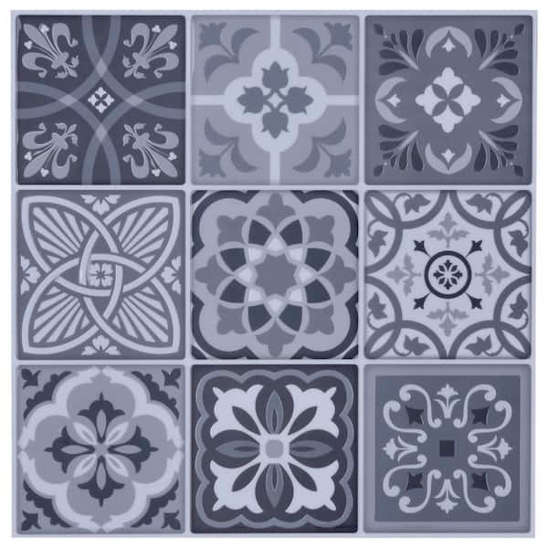 null Talavera Mexican 12 in. x 12in. Vinyl Peel and Stick Decorative Wall Tile Backsplash for Interior (Pack of 5)