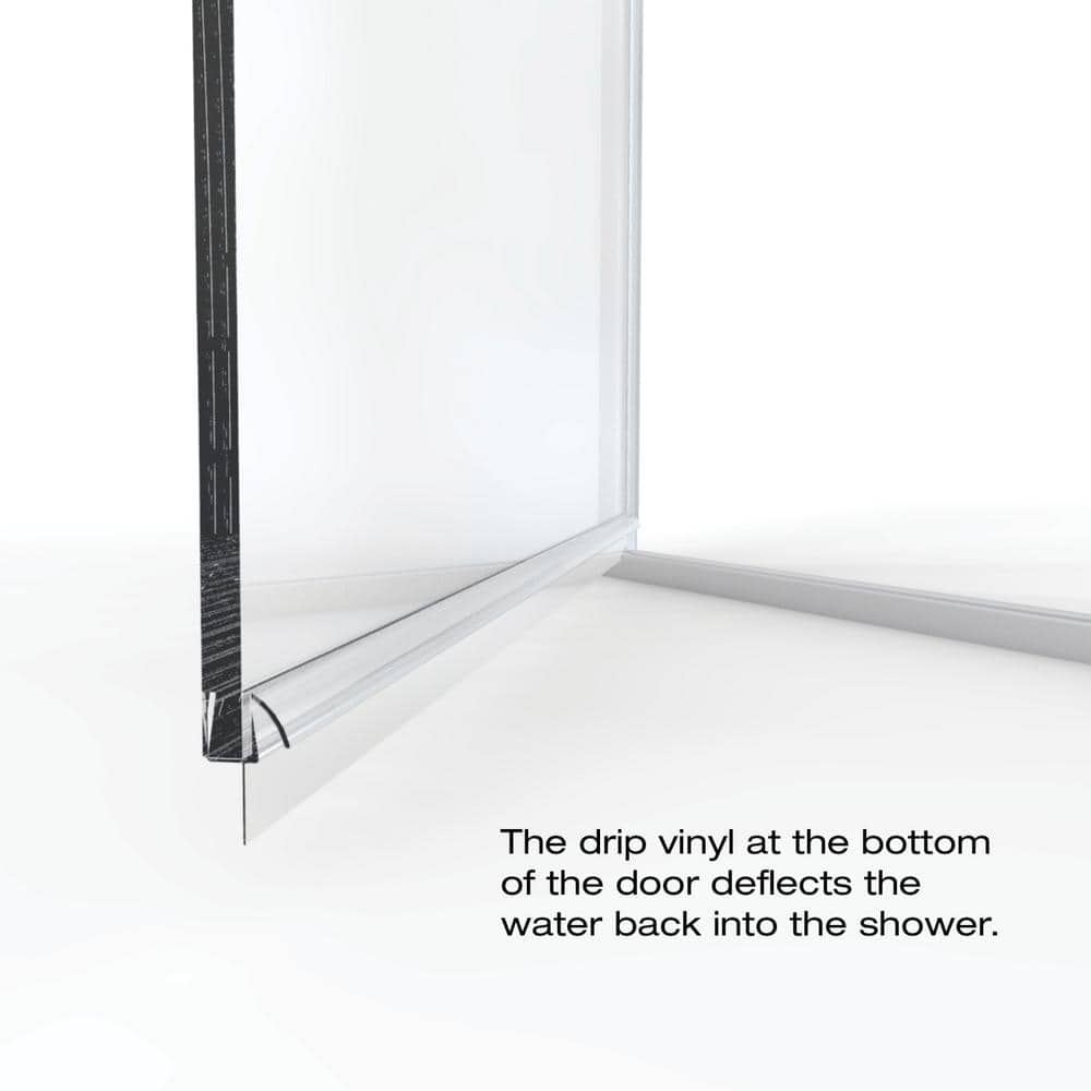 Infinity Brushed Nickel Semi-Frameless Clear Glass Shower Door