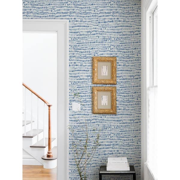 NuWallpaper Blue Kylver Peel and Stick Wallpaper NUS4284 - The
