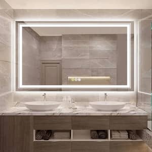 40 in. W x 24 in. H Rectangular Frameless Anti-Fog LED Horizontal and Vertical Wall Bathroom Vanity Mirror Led Lighted