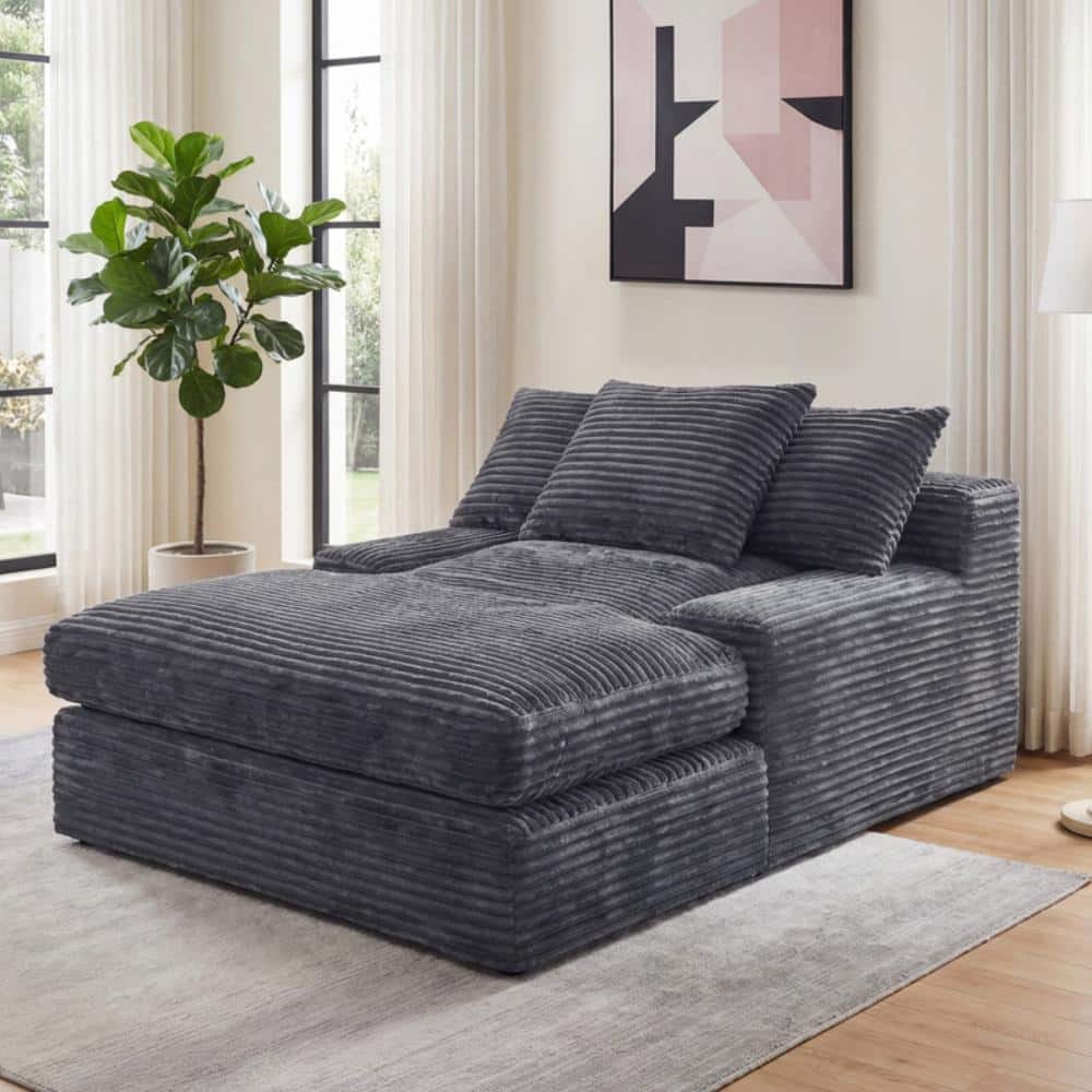 "69"" U-Shaped Boneless Sofa Bed, Corduroy, with Pillows & Armrests, High-Density Foam, No Assembly" price history on PriceWatchPro