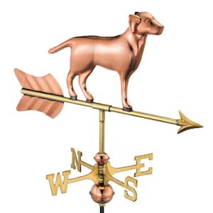 Labrador Retriever Cottage Weathervane - Pure Copper with Roof Mount