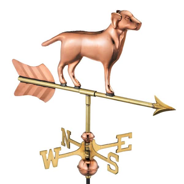 Good Directions Labrador Retriever Cottage Weathervane - Pure Copper with Roof Mount