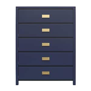 Navy 5-Drawer 36 in. T Kids' Dresser, Monarch Hill Haven