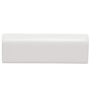 Restore Bright White 2 in. x 6 in. Glazed Ceramic Mudd Bullnose Trim Tile (0.1 sq. ft./each)