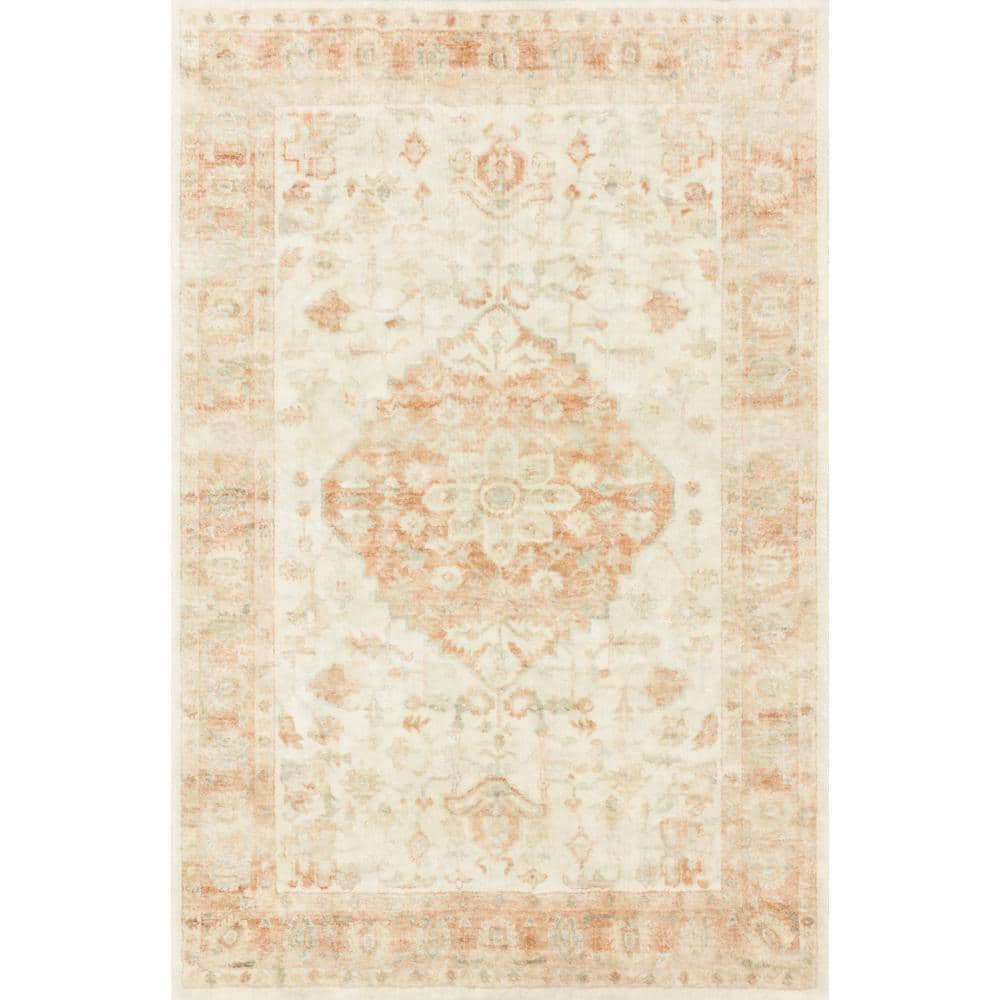 Ivory 8' x 10' Stain-Resistant Synthetic Rectangular Rug