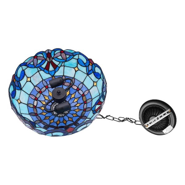 OUKANING 2-Light Multi-colored Retro Island Adjustable Height