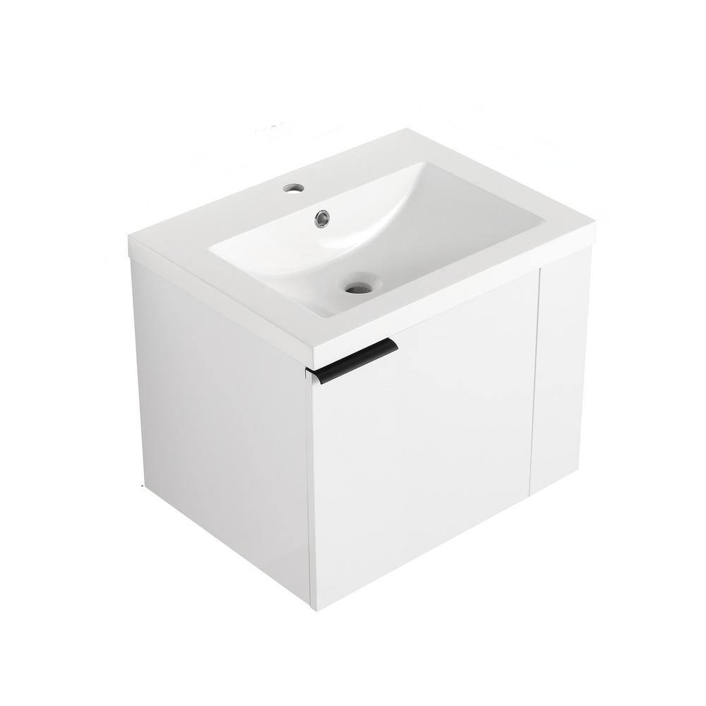 23.62 in. W x18.11 in. D x 19.29 in. H Modern Wall Bath Vanity in White wit
