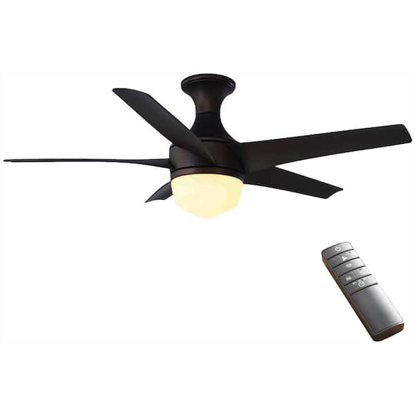 Home Decorators Collection Tuxford 44 In Led Indoor Mediterranean Bronze Ceiling Fan With Light Kit And Remote Control 51543 The