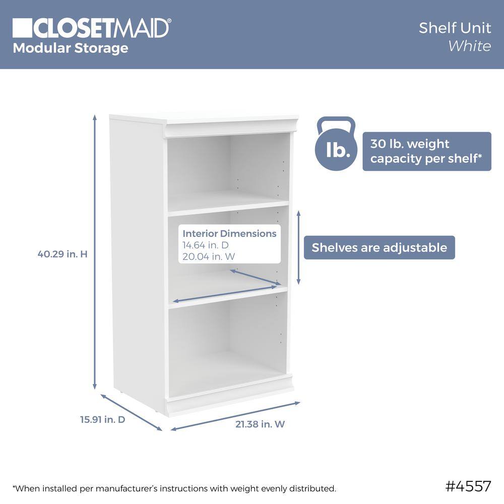 White Laminate 3-Shelf 4-Drawer Modular Closet System
