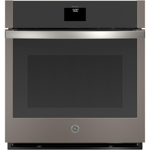 GE 27 in. Smart Single Electric Wall Oven with Convection Self-Cleaning in Slate, Fingerprint Resistant