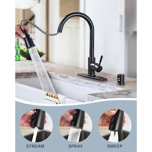 Stainless Steel Single Handle Pull Down Sprayer Kitchen Faucet with Air Gap Kits 2 or 4 Hole in Oil Rubbed Bronze