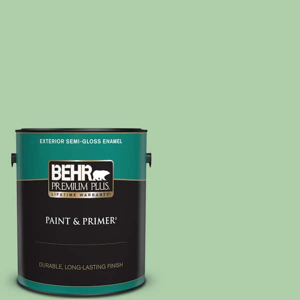 BEHR PREMIUM PLUS 1 gal. #450D-4 Garden Room Semi-Gloss Enamel Exterior Paint & Primer