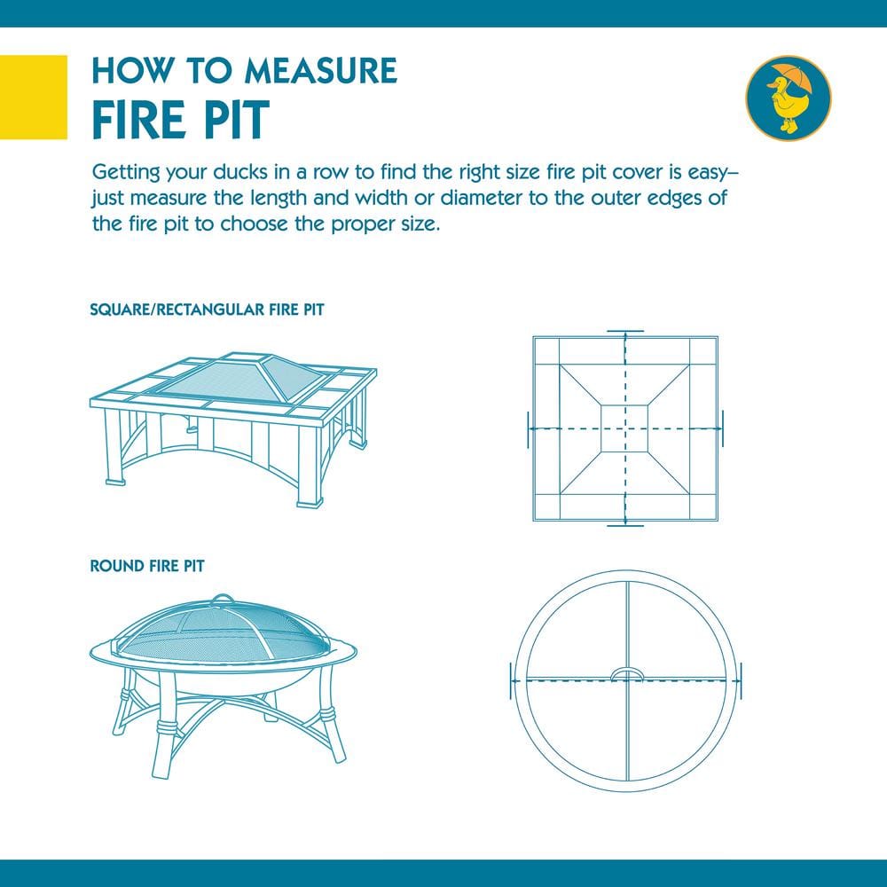 Tan Polyester Waterproof 50 Inch Square Fire Pit Cover