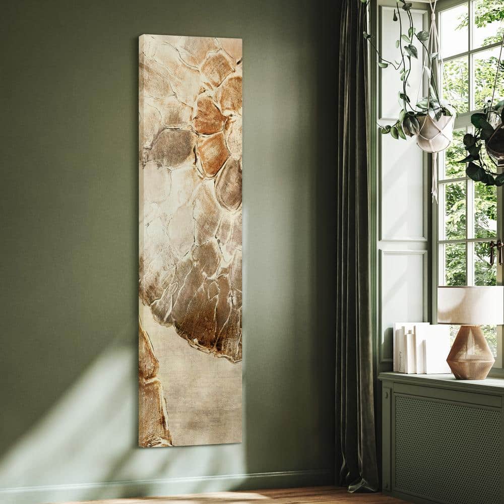 Golden Layers II 72" x 22" Gold Shagreen Abstract Canvas Wall Art