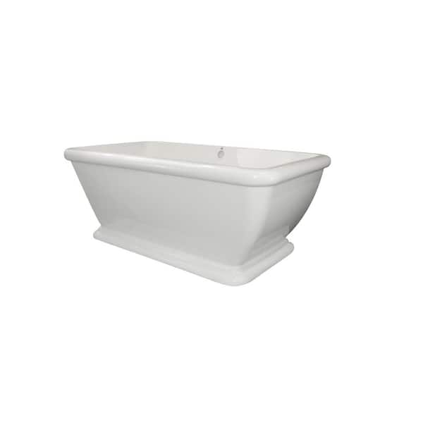 Rockwell 5.5 ft. Acrylic Flatbottom Non-Whirlpool Freestanding Bathtub in White