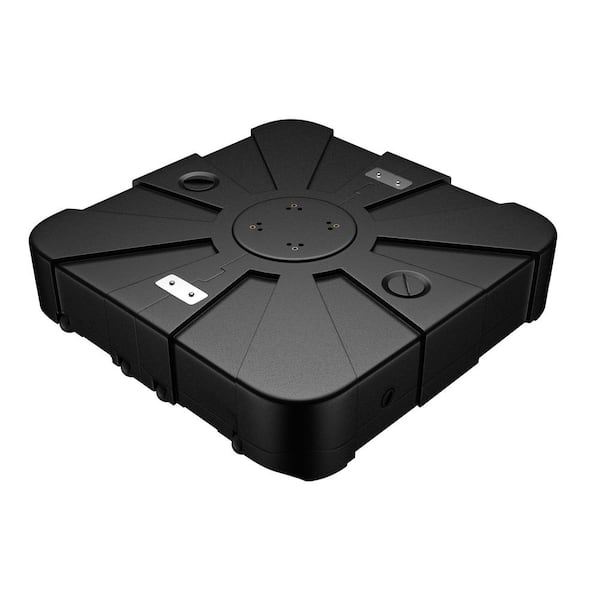 Clihome Mobile HDPE Patio Umbrella Base in Black with Wheels, Stable and Weatherproof, Drain Port, Fits Various Outdoor Setups