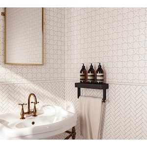 Le Cafe White 1 in. x 3 in. Herringbone Matte Porcelain Mosaic Tile (9.42 sq. ft./Case)