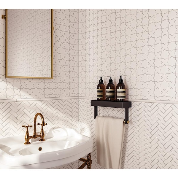 Le Cafe 12 in. x 12 in. White Porcelain Mosaic Tile (10 sq. ft. /Case)
