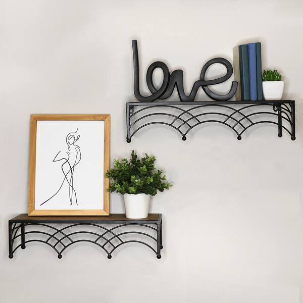 Stratton Home Decor Wooden Art Deco Arch Shelves Set Of 2 S30865 The Depot - Art Deco Style Wall Shelves Stratton Home Decor Wooden Art Deco Arch Shelves Set Of 2 S30865 The Depot - Art Deco Style Wall Shelves