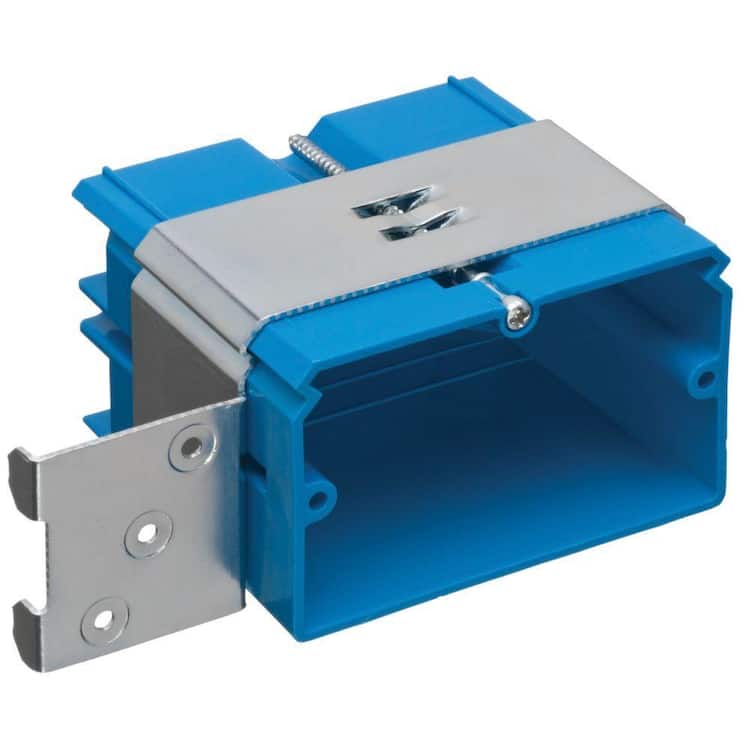 Carlon 1-Gang 22 cu. in. Electrical PVC Horizontal New Work Electrical Box with Adjustable Bracket (B121ADJH)