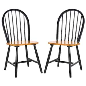 Camden Natural/Black 17.2 in. Wood Dining Chair Set of 2