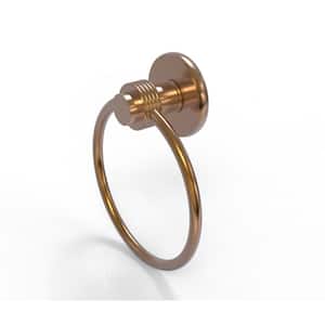 Mercury Collection Towel Ring with Groovy Accent in Brushed Bronze