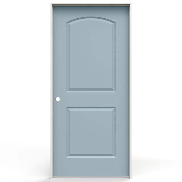 36 in. x 80 in. Caiman 2 Panel Right-Handed Solid Core Salty Tide Molded Composite Single Prehung Interior Door