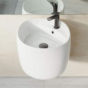 Ivy Ceramic Square Wall Hung Sink in Glossy White